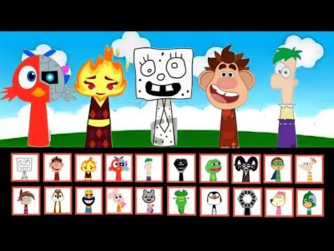 🔥 ALL NEW Sprunki OCs Characters – DoodleBob, Wreck-It Ralph, Ember & Wade, Poyo, Ferb, Trollface.