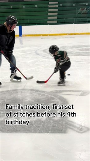Nickname: CRASH. 12 hours prior he was getting his face stitched up after falling on a bookshelf. He woke me up showing me his toy watch saying it was 40 o’clock and we were late for hockey. Okay, bud. Let’s go to the rink. Cannot wait to finally get this kid in hockey next year!#hockey #3 #nhl