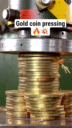 gold coin pressing by hydrolic machine #hydrolicpress #hydrolicmachine #shorts #viral