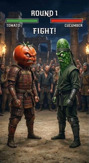 Extreme Fight Tomato VS Cucumber #AIShorts #shorts #viralshorts #viral #shortsvideo