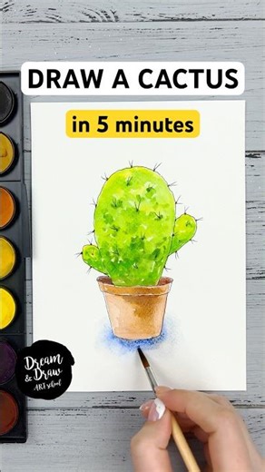 🌵 Draw a Cactus in 5 Minutes
