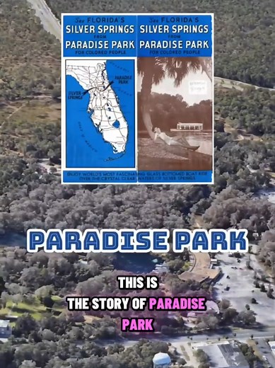 Paradise Park was a segregated attraction built in 1949 near Silver Springs specifically for Black visitors during the Jim Crow era, offering swimming, glass-bottom boat rides, and access to the same spring-fed beauty tourists flocked to next door. It became a cherished community space and a rare spot where Black families could enjoy Florida’s natural wonders safely and freely. When integration arrived in the late 1960s, the park’s attendance collapsed, and it ultimately closed in 1969—its story
