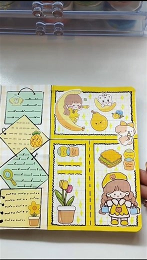 🌻 Journaling Ideas 🌈💛💚 #asmr #cutestickers #sticker #journalwithme #college #kawaii #journal #diy