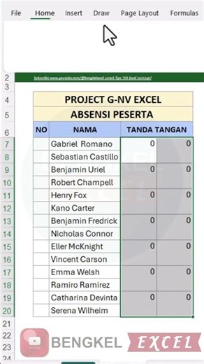 cara buat form absensi #shorts #shortvideo #excel