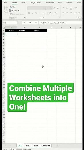Excel Tips! Combine multiple Worksheet into One in just FEW SECONDS.