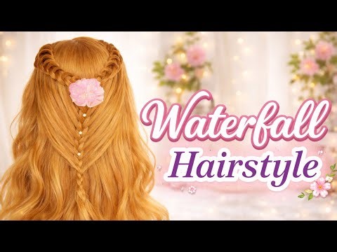 Beautiful Waterfall Braid Tutorial | Open Hair Wedding Style