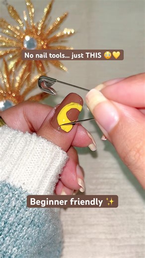 🧷✨Easy nail art using safety pin at home 💅💖 #nailart #thenailcanvas #nails #shorts