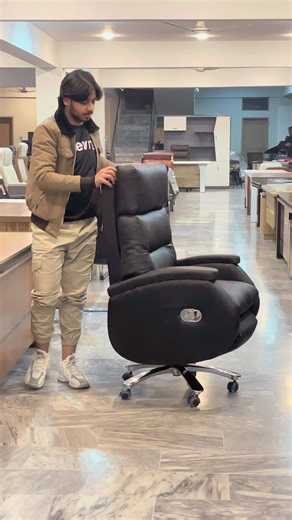 Executive Recliner Office Chair in Black and Brown