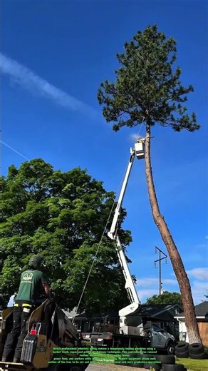 Dangerous Leaning Tree Removal | Expert Arborists Use Bucket Truck for Safe Precision