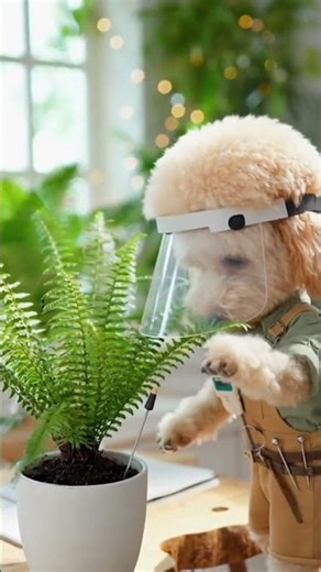 Miniature Labradoodle Audits Houseplants, Cites Thirsty Suspects