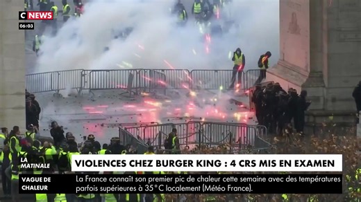 Violences chez Burger King : 4 CRS mis en examen - reportage CNews du 24 juin 2020