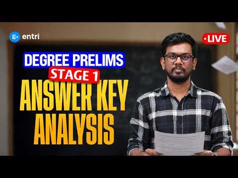 DEGREE PRELIMS 1ST STAGE EXAM | ANSWER KEY ANALYSIS | SANTHOSH SIR