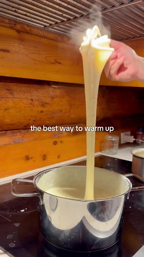 How to Make Cheese Fondue 🫕🫕 INGREDIENTS: 500 mL dry white wine 1L chicken stock (no sodium) 1/4 cup heavy whipping cream 450g Gruyère 325g Emmental 200g Comté 4-5 cloves garlic 1/2 tsp ground nutmeg (freshly grated is best) 1/2 tsp ground white pepper 1 tbsp unsalted butter 1/4 cup corn starch Fine sea/kosher salt to taste INSTRUCTIONS: 1. Grate all of your cheese as finely as possible (as fine as your patience will allow). On this note - be sure to use whole blocks of cheese and grate it you