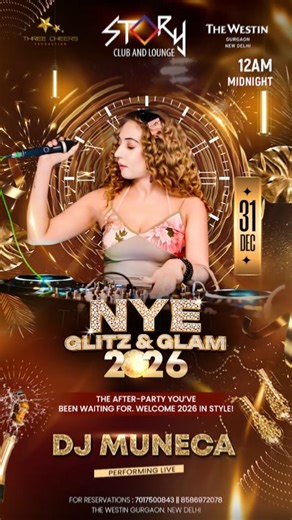 Three Cheers Production on Instagram: "Get ready to lose yourself in the music as we ring in the brand-new year! We’re bringing the heat to the decks for a night you’ll never forget. Let’s make the first memories of the year the best ones yet. See you on the dance floor! @hemantnautiyal @storyclubgurgaon @westingurgaon @dj_muneca ​#NewYearsEve2026 #NewYearParty #LiveDJ #PartyVibes #Nightlife"