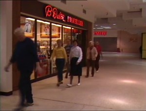Framingham mall walkers, 1980s.