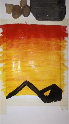 🌅 Mesmerizing Sunset Landscape Painting 🎨#art #shortvideo