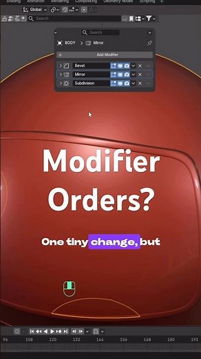 Let me show you how to organize the modifiers in blender to avoid common issues #blendertips