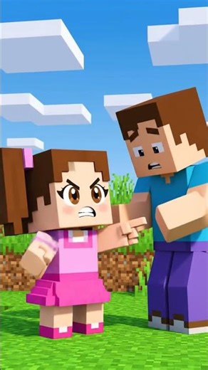 Minecraft cute baby girl fight with boyfriend 😠 #minecraft #animation #shorts