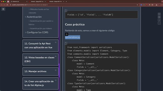 Creando la Primera Api Rest tipo CRUD en Django Rest Framework: Serializers, Viewsets Ruteos + Documentación automática
