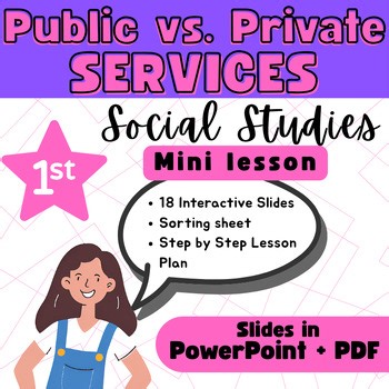 Public vs. Private Services | Social Studies MINI LESSON PACK (First Grade)