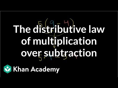 The distributive law of multiplication over subtraction | Pre-Algebra | Khan Academy