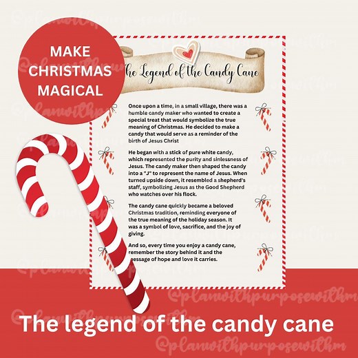 Candy Cane Legend Printable – Christmas Gift Tags (instant Download) - Etsy Singapore