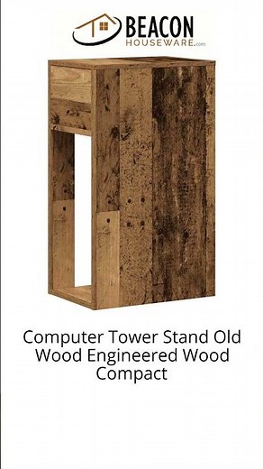 Computer Tower Stand Old Wood Engineered Wood Compact