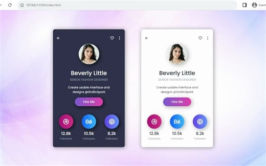 【酷炫设计的CSS 动态用户信息Card】有源码 有素材 炫技 顶级视觉 纯CSS JS打造酷炫样式 提高网页整体逼格 CSS HTML JS前端学