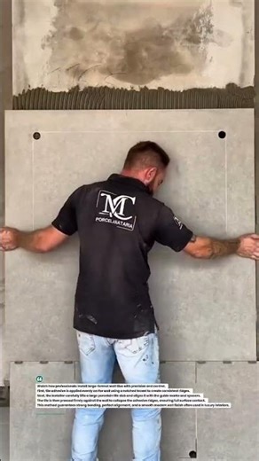 Large Format Wall Tile Installation Method #tileinstallation #tilingtools #constructiontips
