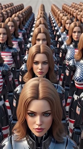 American Female Robot Soldier 🤖🇺🇸⚔️ | Futuristic Military Power ⚡ #RobotMilitary #USATech