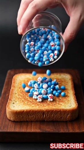 DORAEMON MAGIC ASMR ON FLUFFY BREAD 😍💙 | ULTRA REALISTIC SHORTS #ai #trending #viral #shorts