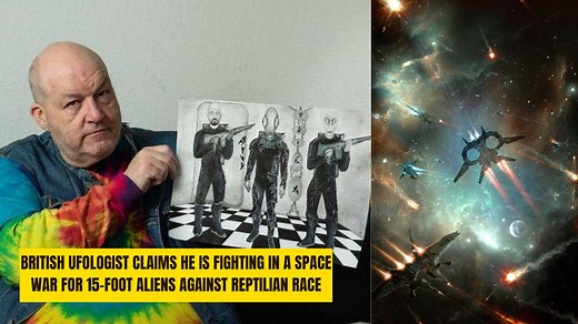 49K views · 681 reactions | British Ufologist Claims He Is Fighting In A Space War For 15-Foot Aliens Against Reptilian Race | The Logic Book | Facebook