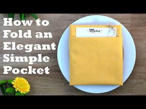 Simple Elegant Pocket Napkin Folding Tutorial - 1 minute video tutorial - Episode 29