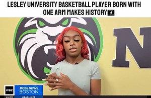 12K views · 239 reactions | Massachusetts college basketball player born with one arm makes history, inspires others #ericjaystreetnews CBS News | Eric Johnson | Facebook