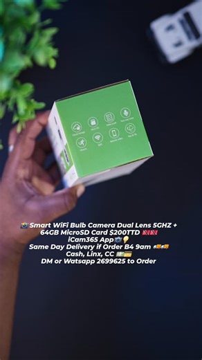 📸 Smart WiFi Bulb Camera Dual Lens 5GHZ 64GB MicroSD Card $200TTD 🇹🇹🇹🇹 iCam365 App📷💡 Same Day Delivery if Order B4 9am 🚚🚚 Cash, Linx, CC 💵💳 DM or Watsapp 2699625 to Order Features & Specs ♦️Dual View and Multiview App ♦️SONY 1080P CMOS Camera Lens X 2 ♦️Pan, Tilt, Zoom 180 Degrees ♦️Remote Viewing On App ♦️Two- Way Audio with Speaker and Mic ♦️Weatherproof ♦️LED Spotlight For Night Recording ♦️Intelligent Motion Tracking ♦️Motion Alert Alarms ♦️Online Cloud Storage or SD Card ♦️Infrar