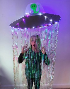 Call Back to Alien Movies with a UFO Abduction Costume #ElectronicHalloween