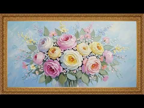 Soft Pastel Flower Calm 💙 3 Hours Focus & Study Visual | Peaceful Aesthetic Background