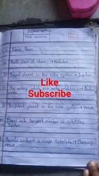 6th standard science the universe exercise