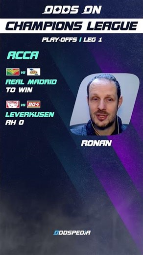 Ronan's UCL BEST BETS Play-offs | Leg 1 🤑 Football Betting Tips & Predictions Today
