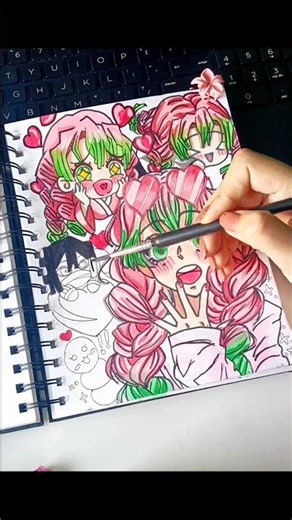 #mitsuridrawing #甘露寺蜜璃 イラスト #paintingmitsuri #アニメの絵 #howtodraw #描く方法 #animedrawing