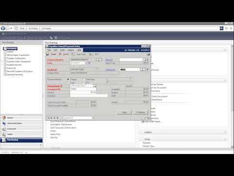 Microsoft Dynamics GP - How to enter Manual Payments