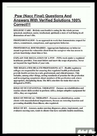 #learnexams Latest Psw Nacc Final Questions And Answers With Verified Solutions 100 Correct video