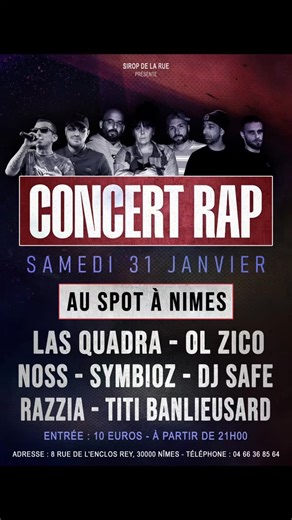 MizR | Samedi 31 Janvier 2026 • Concert Rap – Nîmes 🔥 Présentation de Las Quadra – à partir de 21h • 10€ Un plateau 100% rap qui réunit les... | Instagram