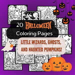 20 Printable Halloween Coloring Pages | Witches, Ghosts, Pumpkins - Etsy