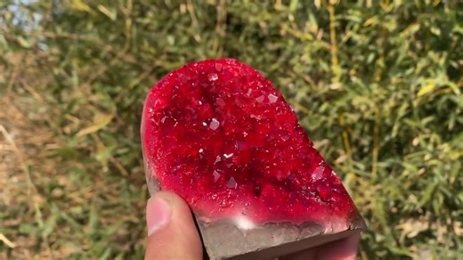 Red Quartz Geode: Hand Carved Crystal Specimen, Home Decor - Etsy