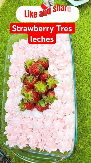 Strawberry three milk cake | Strawberry dream Tres Leches | by Cooking with kitchen Queen