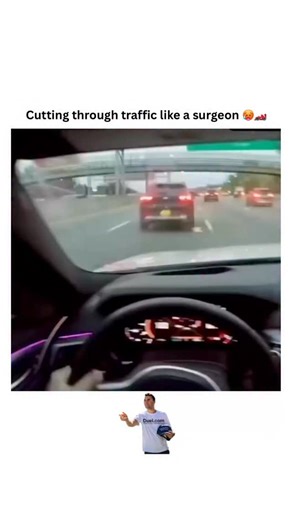 @f1_rewind59 on Instagram: "first-person view (POV) from the driver’s seat of a high-performance vehicle, likely a BMW, as it aggressively weaves through dense highway traffic. The cabin is illuminated by vibrant purple ambient lighting, highlighting the sleek, modern dashboard and a digital instrument cluster that shows the car rapidly accelerating. The driver uses quick, sharp steering inputs to “gap” other cars, creating a sense of intense speed and high-stakes precision that is common in “no