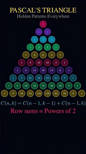 Hidden Magic in Numbers: Pascal’s Triangle & Fibonacci🤯 #maths #animation #satisfying