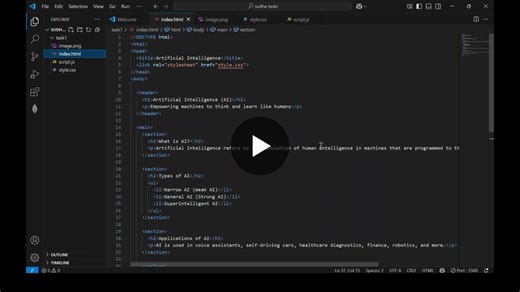 #artificialintelligence #apexplanet #internshiptask1 #webdevelopment #html #css #javascript #learningbydoing #ai #frontenddevelopment | Sudarsan Mahapatro