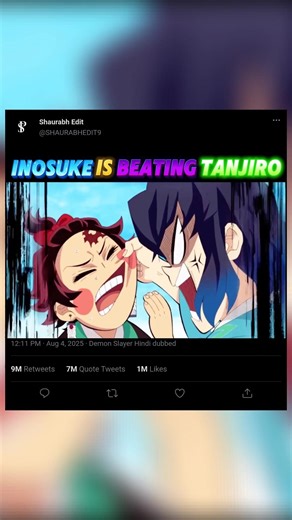 | Inosuke 🐗 is Beating Tanjiro 🤣 | #anime Tanjiro #demonslayer zenitsu #animeshorts